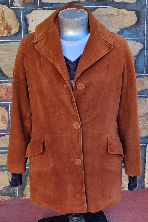 1970's Velvet Blazer, Rust, Hand Tailored, size 16 - Image 13