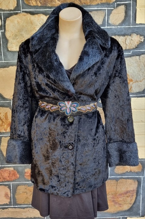 Vintage Faux Fur Jacket, Black, by 'Los Angelis Tailors Of Melbourne', size 18 - Image 10