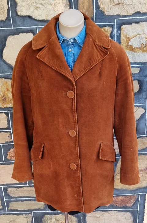 1970's Velvet Blazer, Rust, Hand Tailored, size 16 - Image 6
