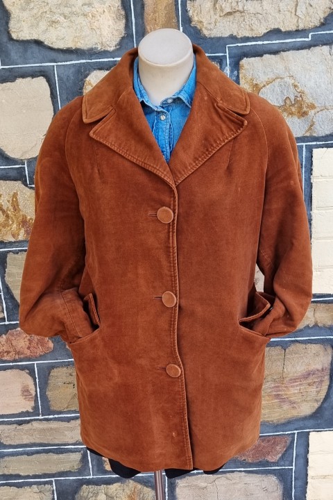 1970's Velvet Blazer, Rust, Hand Tailored, size 16 - Image 10