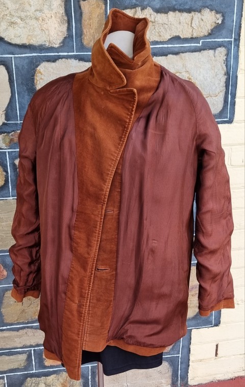 1970's Velvet Blazer, Rust, Hand Tailored, size 16 - Image 11