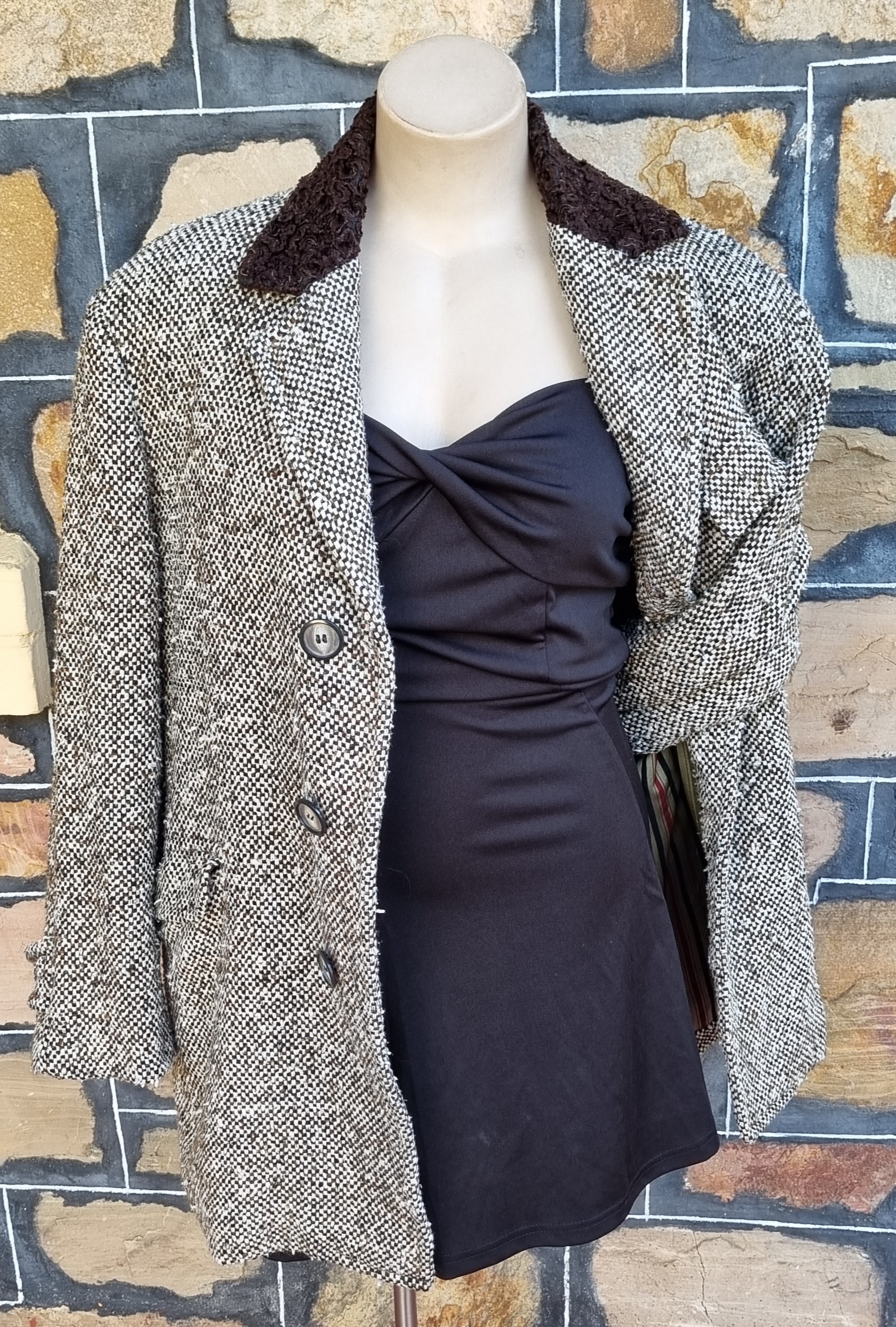 1970's, Wool Tweed Jacket, Brown/white, by 'Michael Winter Of Melbourne', size L - Image 10