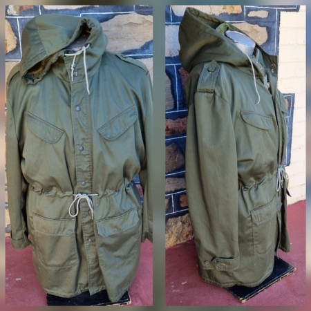 Vintage Men's Winter Rain Jacket, by 'London Fog', khaki, size 2XL