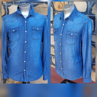 Men's Denim Shirt, Tencel fabric, slim fit, by 'Y.D', size M