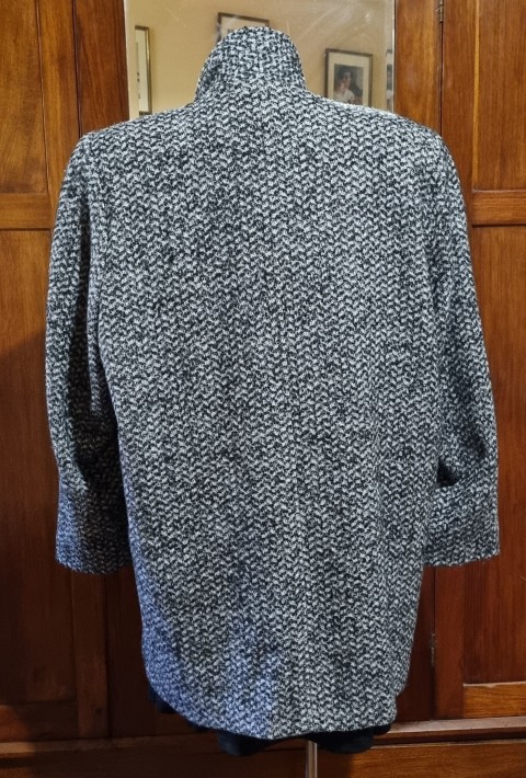 1990's Tweed Wool Jacket, black/white, by 'Justina Australia', size XL - Image 9