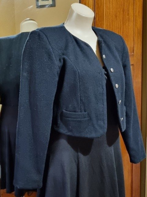 1990's Wool Cropped Jacket, black, by 'Enzo Giacobbe, South Australia', size 10 - Image 7
