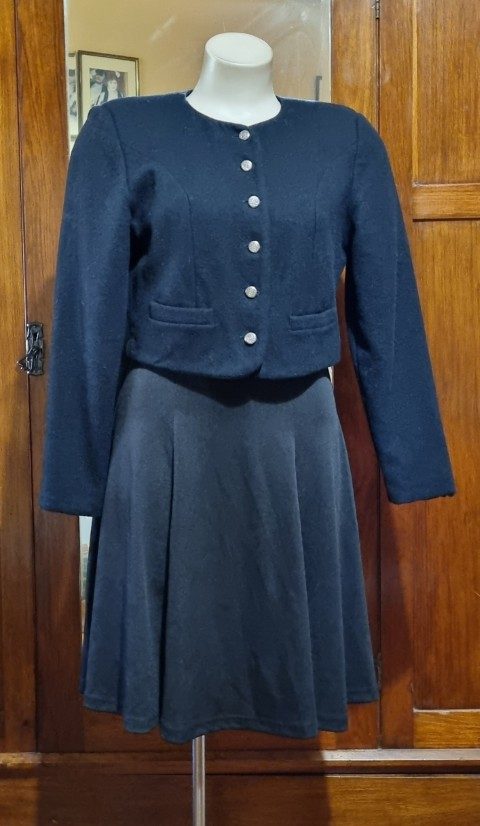 1990's Wool Cropped Jacket, black, by 'Enzo Giacobbe, South Australia', size 10 - Image 3