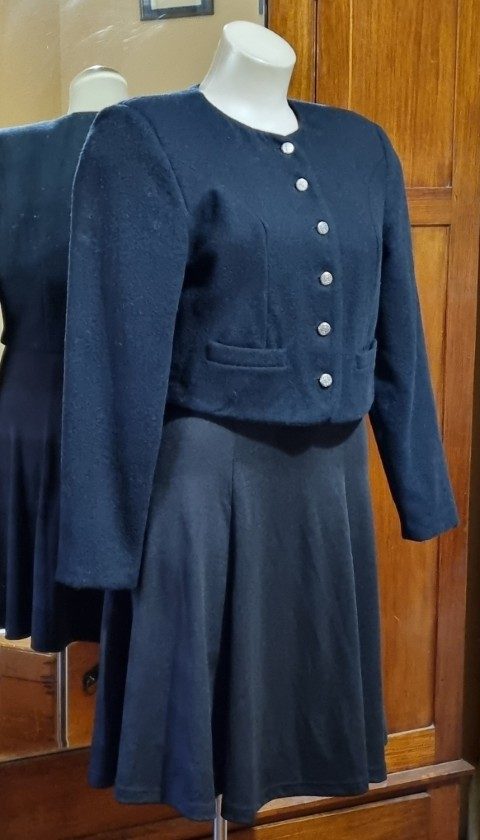 1990's Wool Cropped Jacket, black, by 'Enzo Giacobbe, South Australia', size 10 - Image 5