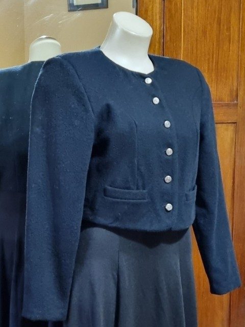 1990's Wool Cropped Jacket, black, by 'Enzo Giacobbe, South Australia', size 10 - Image 4
