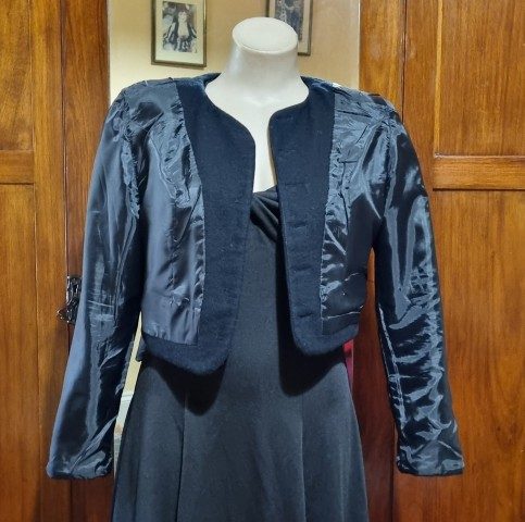 1990's Wool Cropped Jacket, black, by 'Enzo Giacobbe, South Australia', size 10 - Image 10