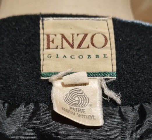 1990's Wool Cropped Jacket, black, by 'Enzo Giacobbe, South Australia', size 10 - Image 12