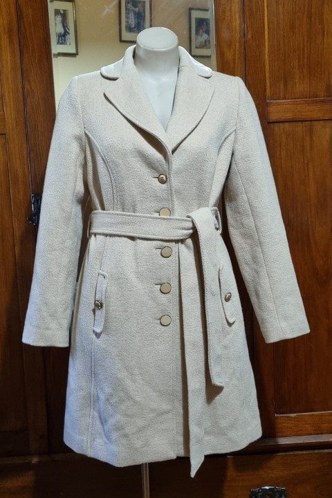Trench Coat, Wool/polyester, by 'Review Australia', beige, size 12 - Image 4