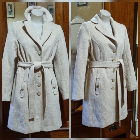Trench Coat, Wool/polyester, by 'Review Australia', beige, size 12