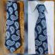 Vintage Tie, wide 1970's, blue paisley, polyester, by 'Viking'