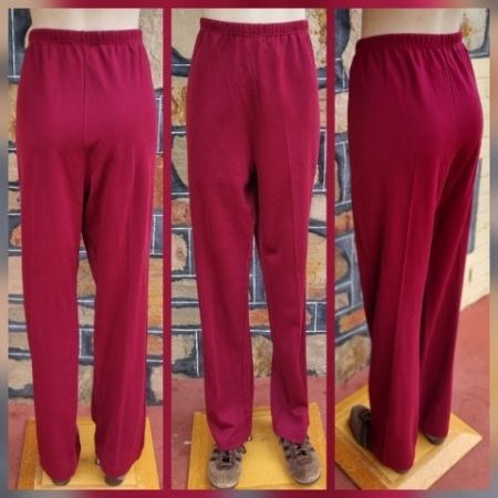 1970's Slacks, rust, polyester, elastic waist, by 'Zora', size 18