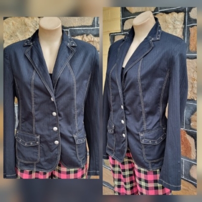 Casual Jacket, punk inspired, black, cotton, by 'Gelco of Moldavein',size L