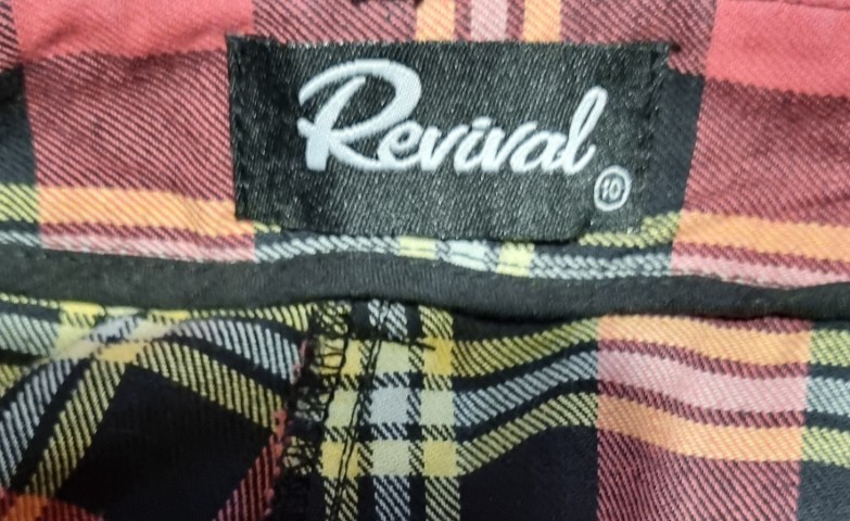 1980's Tartan Pants, cotton, pink, by 'Revival', size 10 - Image 6