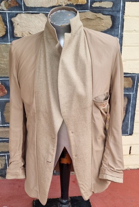 1970's Men's Blazer, Wool, Beige, size M - Image 6