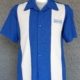 Bowling Shirt, polyester, Blue, made in USA by 'Steady Clothing' size XS, 'new'