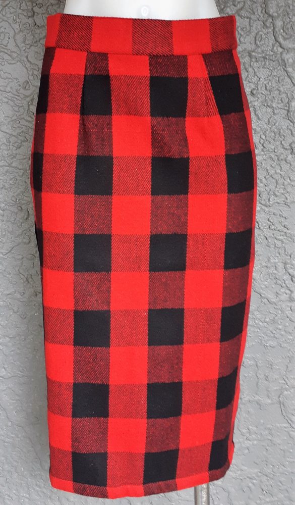 1950's Inspired Pencil skirt, Red, Plaid, size 8, 'new', by 'Sheen Clothing, London'. - Image 3