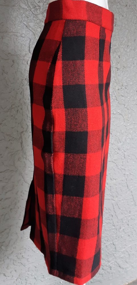 1950's Inspired Pencil skirt, Red, Plaid, size 8, 'new', by 'Sheen Clothing, London'. - Image 4