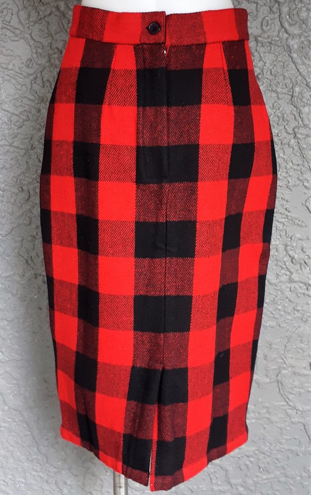 1950's Inspired Pencil skirt, Red, Plaid, size 8, 'new', by 'Sheen Clothing, London'. - Image 5