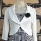 Bolero Jacket, by 'Rock Steady USA', white, poly/rayon/spandex, size M