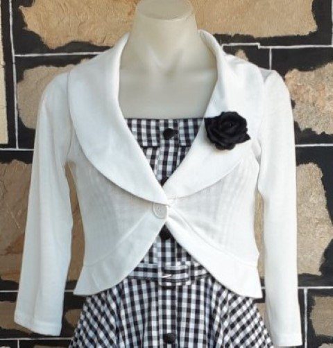 Bolero Jacket, by 'Rock Steady USA', white, poly/rayon/spandex, size M