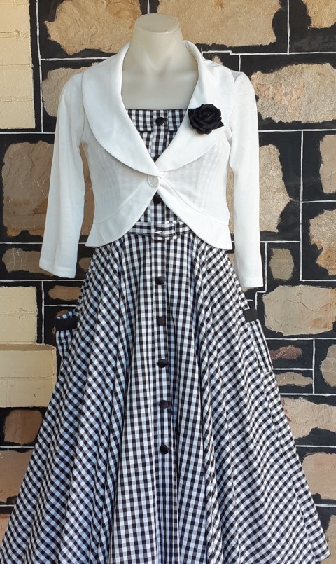 Bolero Jacket, by 'Rock Steady USA', white, poly/rayon/spandex, size M - Image 2