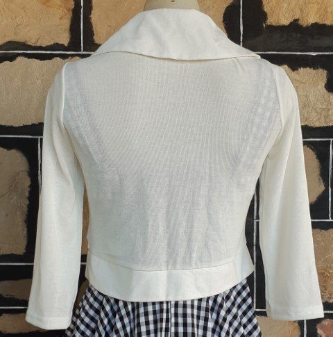 Bolero Jacket, by 'Rock Steady USA', white, poly/rayon/spandex, size M - Image 4