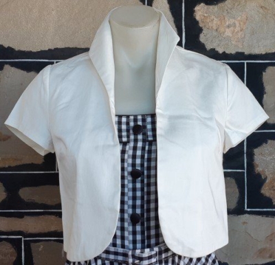 Bolero Jacket, Cream, 'Banned Apparel', cotton/elastin, new size 16