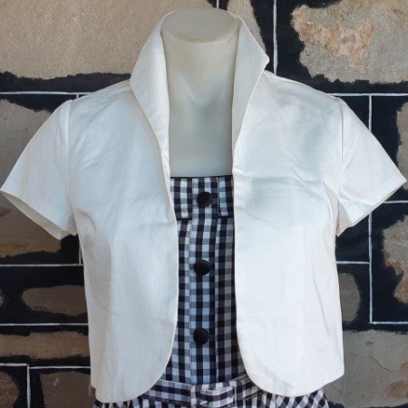 Bolero Jacket, Cream, 'Banned Apparel', cotton/elastin, new size 16