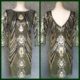 1920's Inspired, Gatsby Evening Dress, Sage/Gold, size M, 'New', by 'Vijiv'