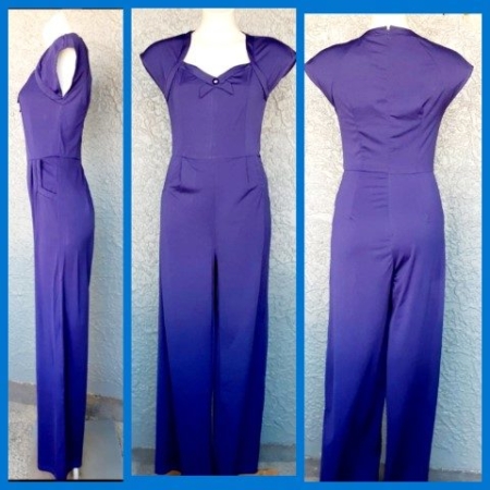 1940's Inspired Jumpsuit, polyester, navy blue, 'new', by 'Banned Apparel, size XS