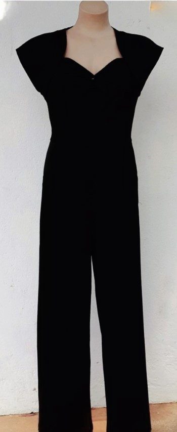 1940's Inspired Jumpsuit, Black, polyester, by 'Banned Apparel', size XS, 'new' - Image 4
