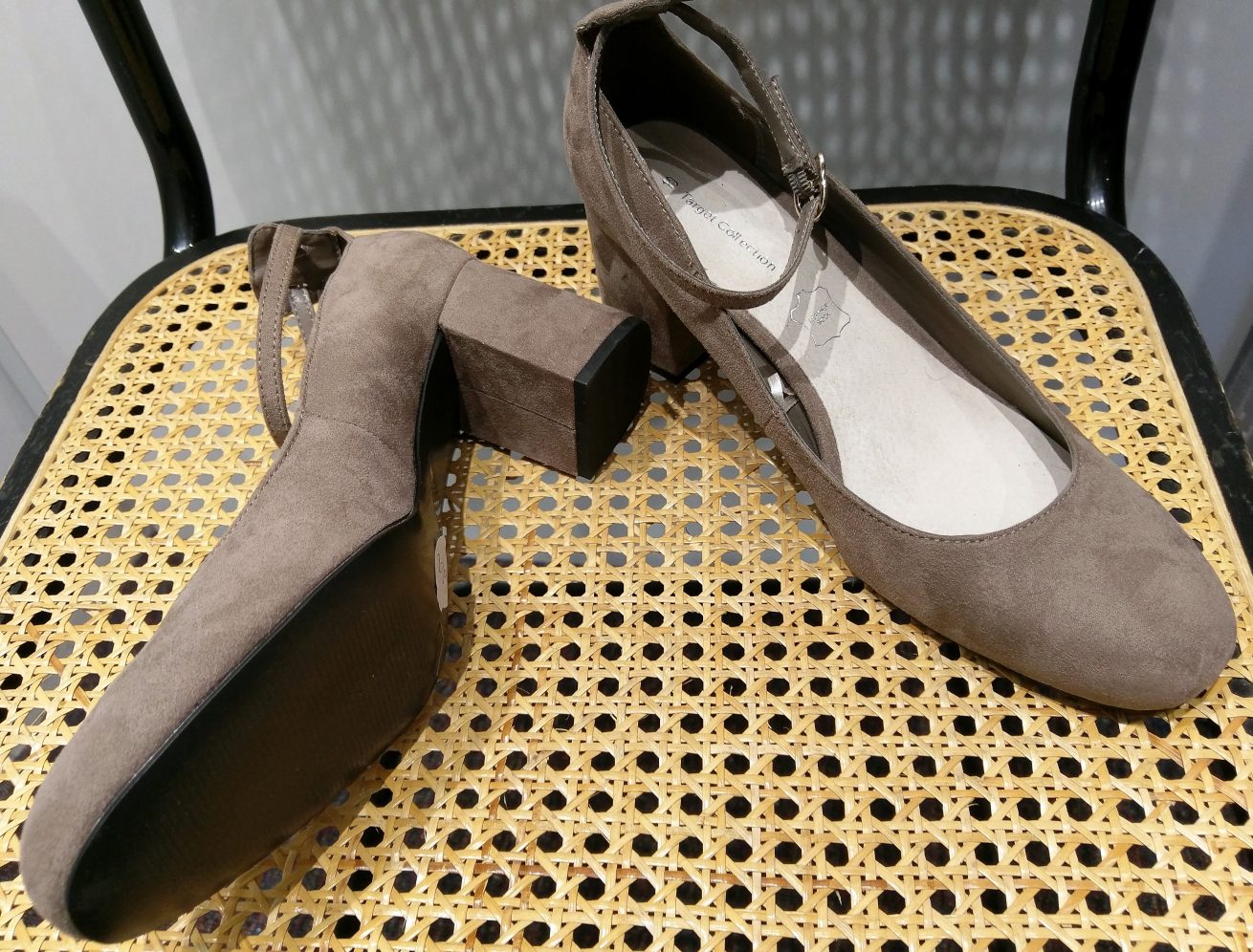 Mock suede, ankle strap, square heel shoe, size 10, by ‘Target’ | RetroJam